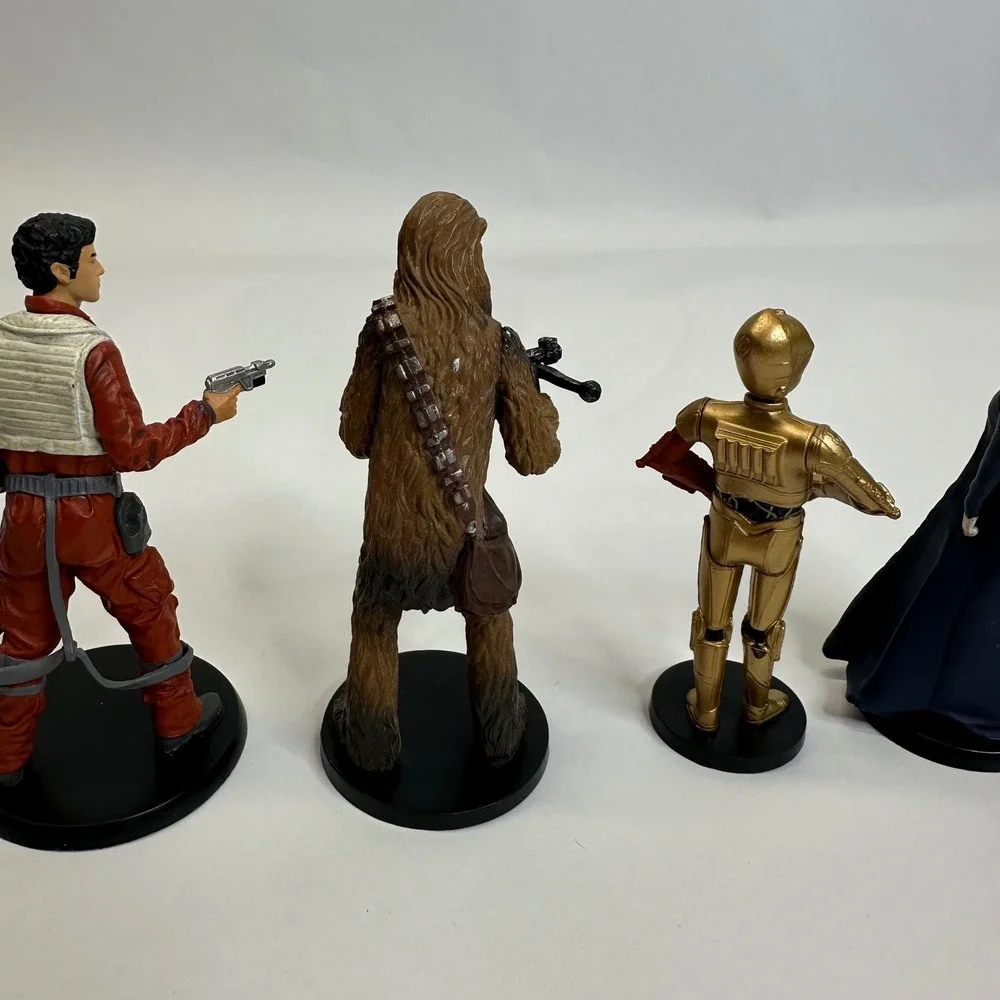 Star Wars Disney Store Figure Set BB-8 Poe‎ Chewbacca C-3PO Leia 5 PVC Piece Lot